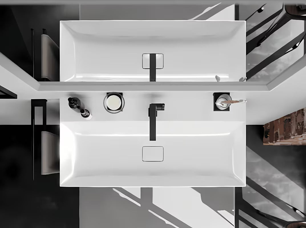 Hansgrohe addstoris podwójny ścienny uchwyt na ręczniki w matowej czerni z ukrytym mocowaniem.