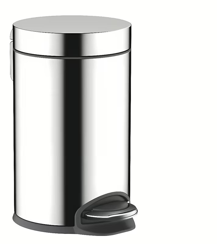 Chromowany kosz na śmieci hansgrohe addstoris z pedałem i cichym domykaniem soft Close, pojemność 3 l.