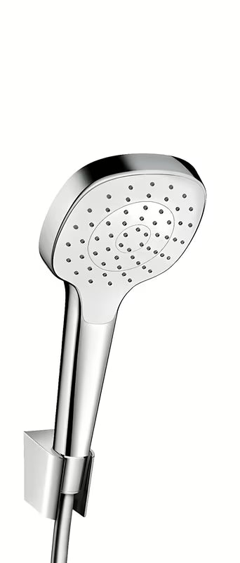 Hansgrohe Croma Select zestaw prysznicowy w wykończeniu biały/chrom ze słuchawką prysznicową, wężem i uchwytem
