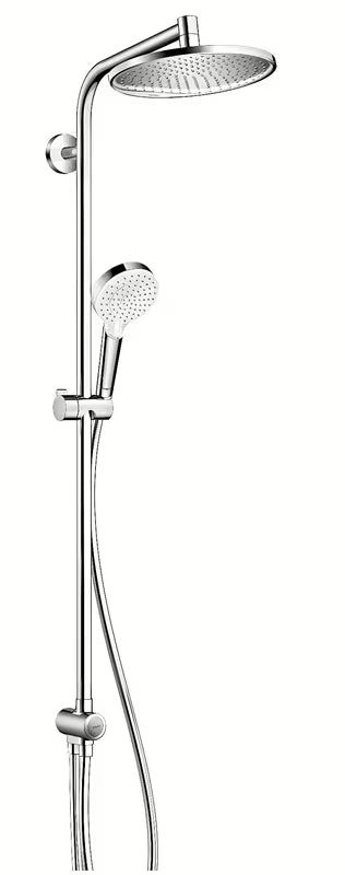 Hansgrohe Crometta S system prysznicowy w chromie z deszczownicą i rączką prysznicową