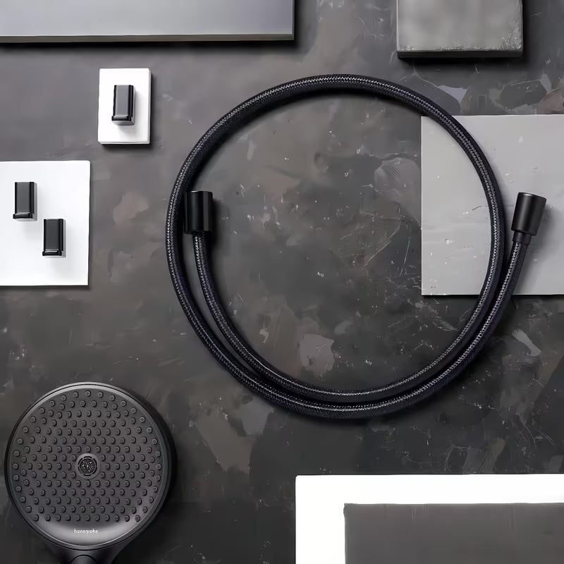 Tekstylny wąż prysznicowy hansgrohe Designflex w kolorze matowej czerni, długość 1,60 m