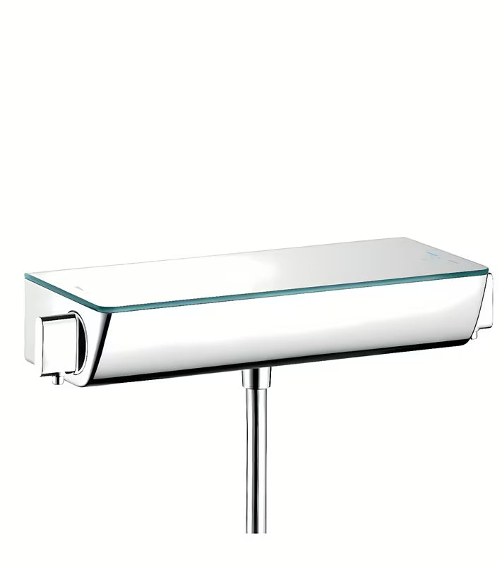 Hansgrohe Ecostat Select termostatyczna bateria prysznicowa w chromie z półką z lustrzanego szkła bezpiecznego