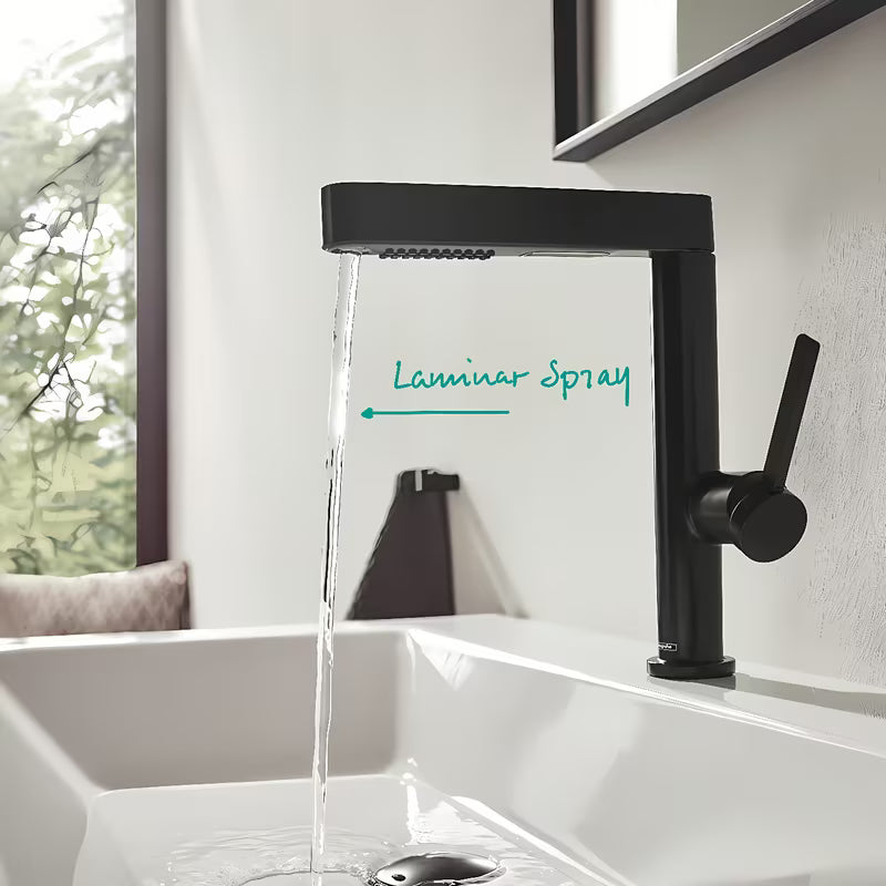 Hansgrohe Finoris bateria umywalkowa w wykończeniu czarny mat z wyciąganą wylewką