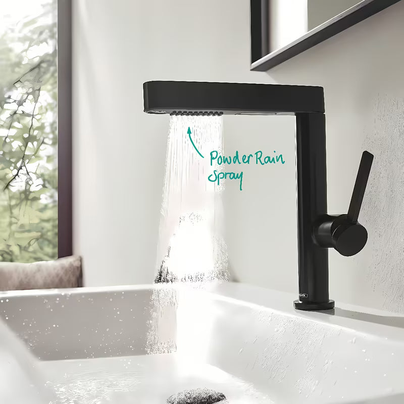 Hansgrohe Finoris bateria umywalkowa w wykończeniu czarny mat z wyciąganą wylewką