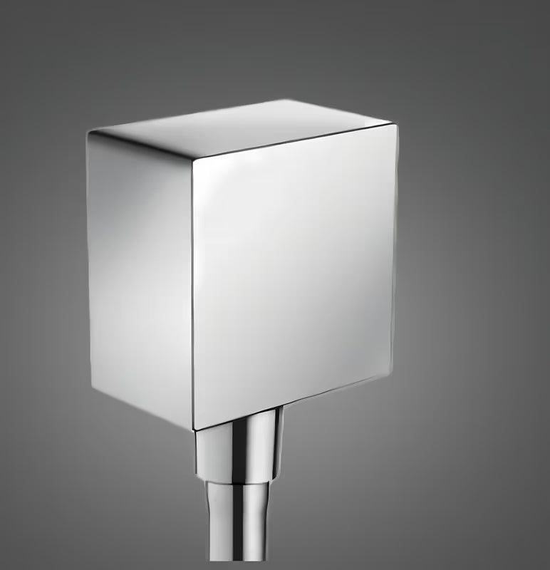 Hansgrohe fixfit Square przyłącze kątowe węże prysznicowe w chromie z zaworem zwrotnym