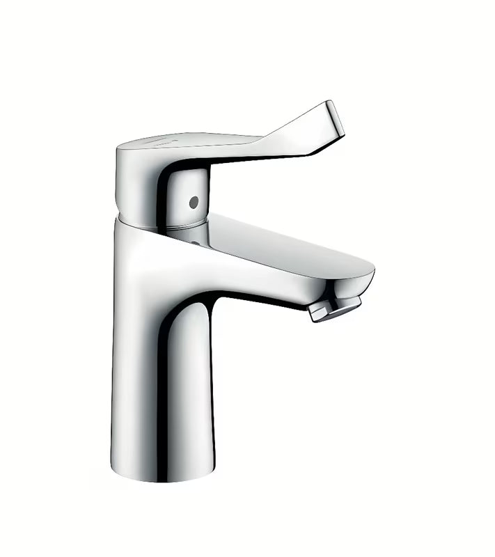 Chromowana jednouchwytowa bateria umywalkowa Hansgrohe Focus bez odpływu z perlatorem laminarnym