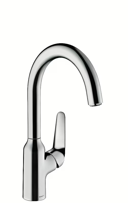 Chromowana jednouchwytowa bateria zlewozmywakowa Hansgrohe Focus M42 220 z obrotową wylewką