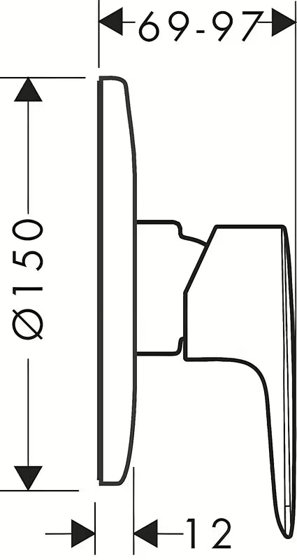 Podtynkowa jednouchwytowa bateria prysznicowa Hansgrohe HG248 w wykończeniu chrom