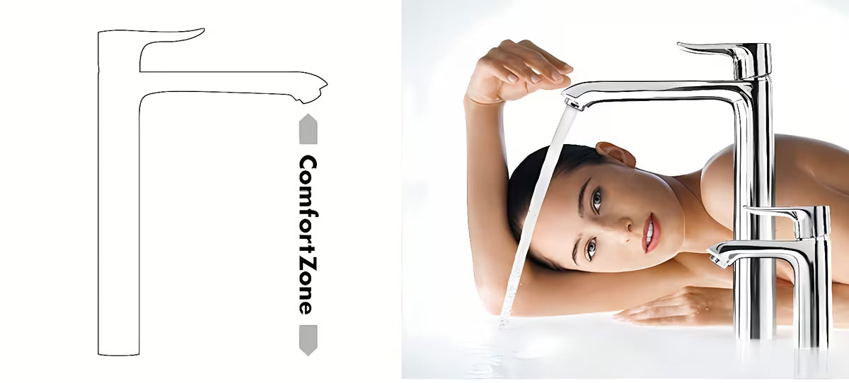 Wysoka bateria umywalkowa Hansgrohe HG248 w wykończeniu chrom bez odpływu