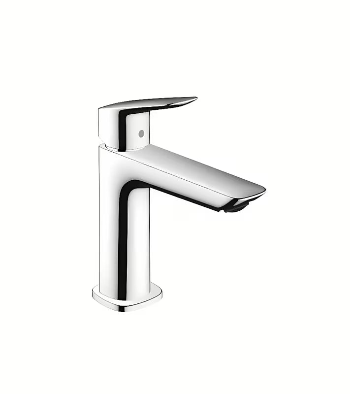 Chromowana bateria umywalkowa jednouchwytowa hansgrohe Logis Fine z technologią EcoSmart i AirPower