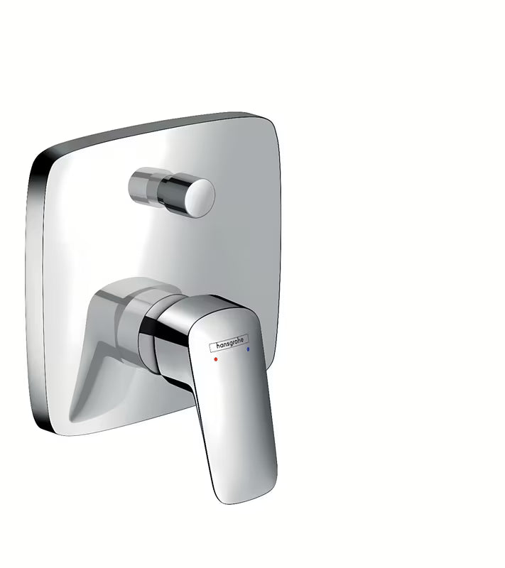 Podtynkowa jednouchwytowa bateria wannowa hansgrohe Logis w wykończeniu chrom pro prysznica i napełnianie wanny.