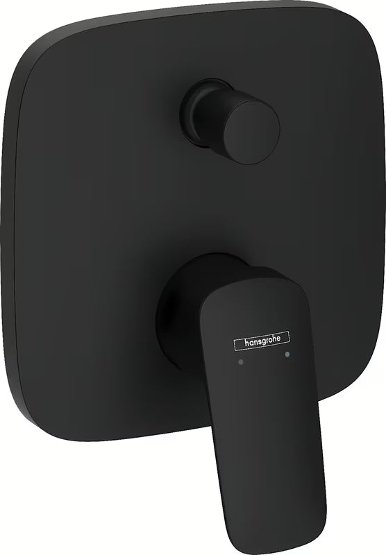 Hansgrohe Logis podtynkowa prysznicowa i bateria wannowa w czarnym macie z dźwignią