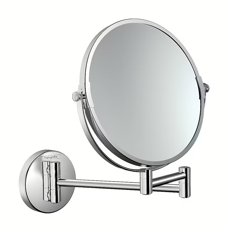 Lusterko kosmetyczne Hansgrohe Logis w wykończeniu chrom pro do golenia i kosmetyki z 3-krotnym powiększeniem.