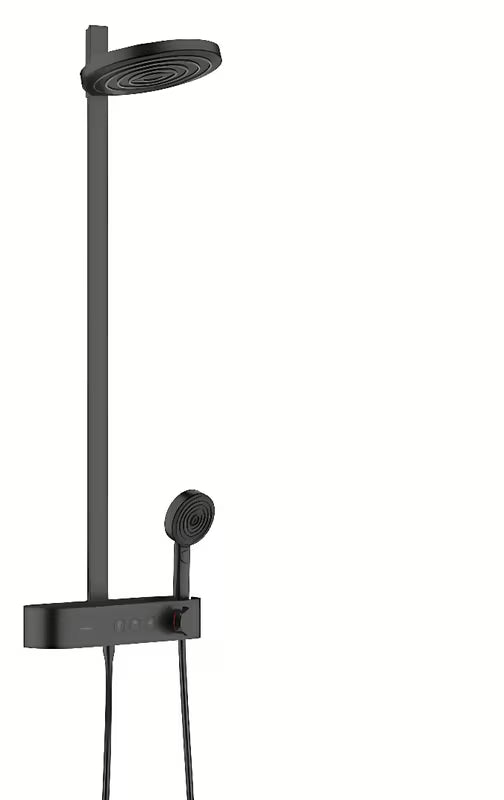 Hansgrohe Pulsify system prysznicowy z baterią termostatyczną w matowej czerni z deszczownicą 260 mm