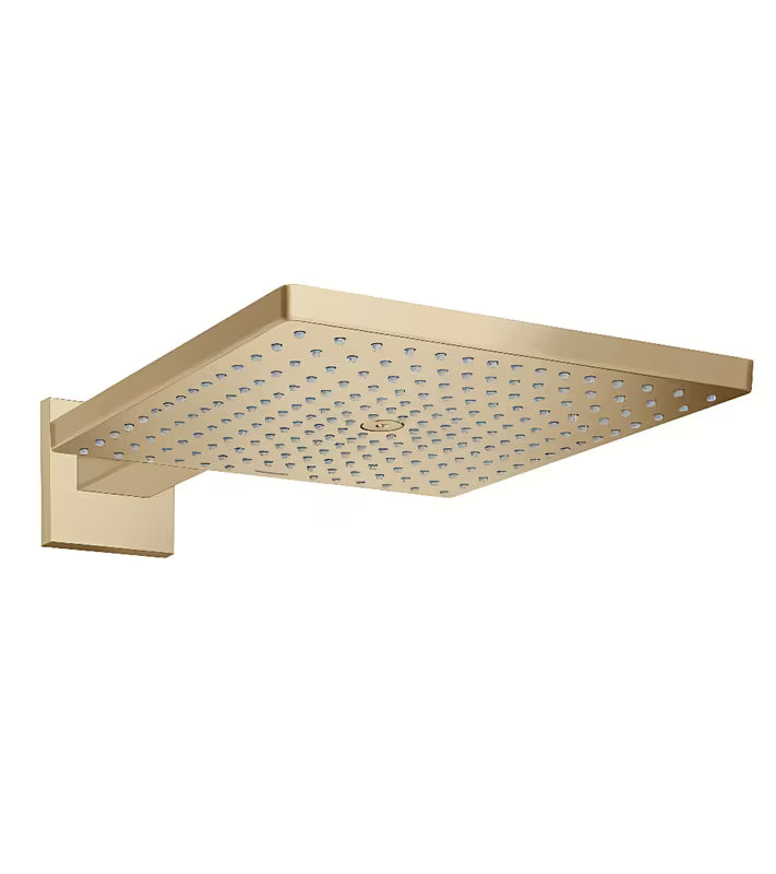 Hansgrohe Raindance E kwadratowa deszczownica 300x300 mm w szczotkowanym brązie pro do montażu ściennego.