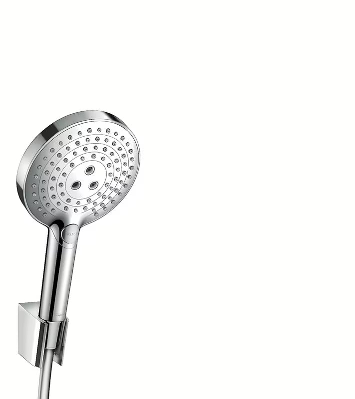Chromowy wannowy zestaw prysznicowy Hansgrohe Raindance Select S ze słuchawką prysznicową 125 mm, uchwytem i wężem 1,60 m.