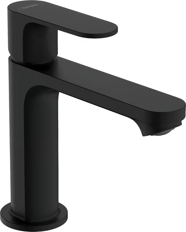 Hansgrohe Rebris S jednouchwytowa bateria umywalkowa z odpływem w kolorze czarny mat.