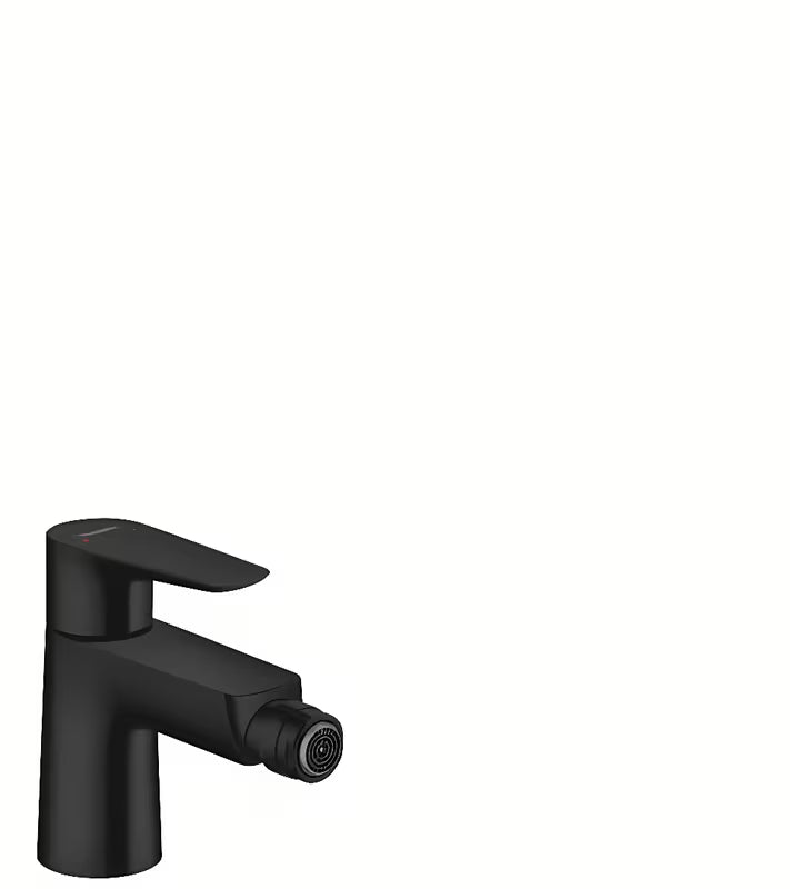 Matowa czerń jednouchwytowa bateria bidetowa Hansgrohe Talis E z odpływem z ruchomym perlatorem