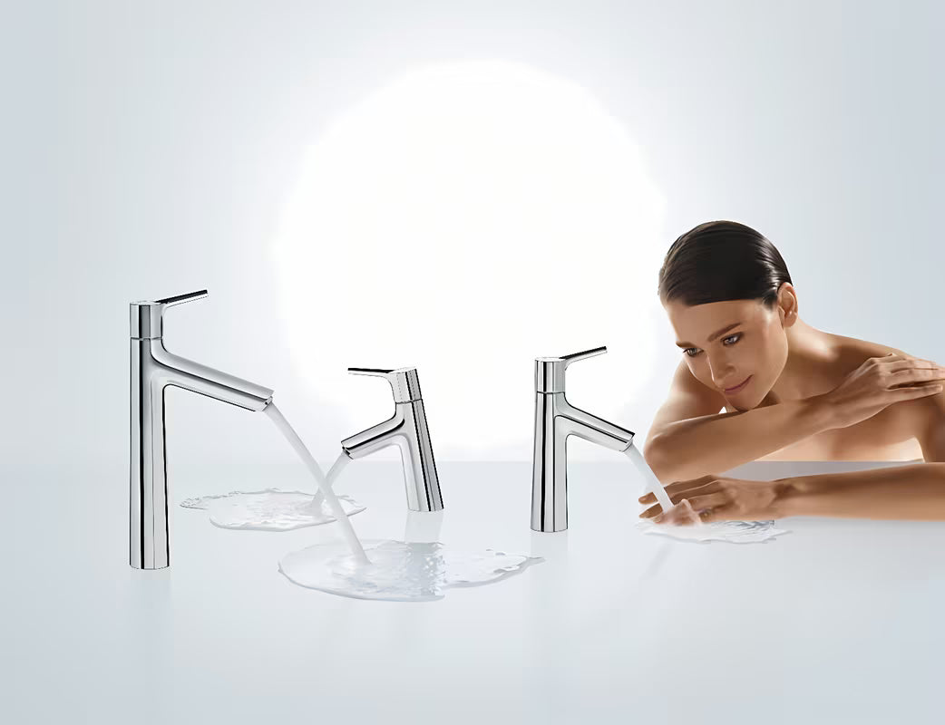 Chromowana jednouchwytowa bateria umywalkowa Hansgrohe Talis S bez odpływu