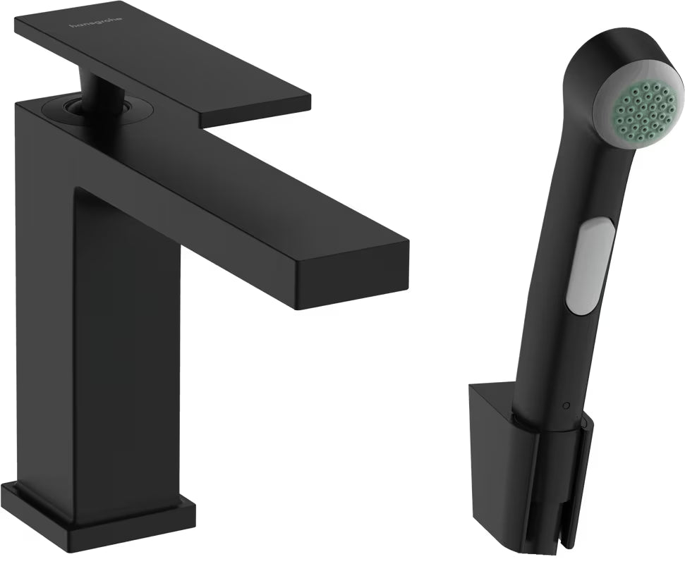 Hansgrohe Tecturis E bateria umywalkowa z prysznicem bidetowym w matowej czerni