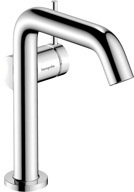 Chromowana bateria umywalkowa jednouchwytowa Hansgrohe Tecturis S z boczną dźwignią i korkiem Push Open