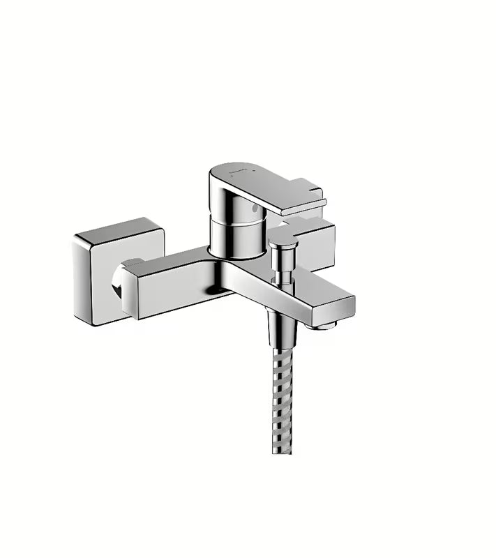 Ścienna jednouchwytowa bateria wannowa Hansgrohe Vernis Shape w wykończeniu chrom