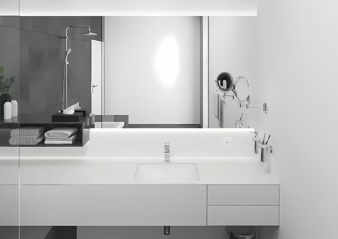 Chromowana bateria umywalkowa jednouchwytowa Hansgrohe Vernis Shape 100 z odpływem i z korkiem automatycznym