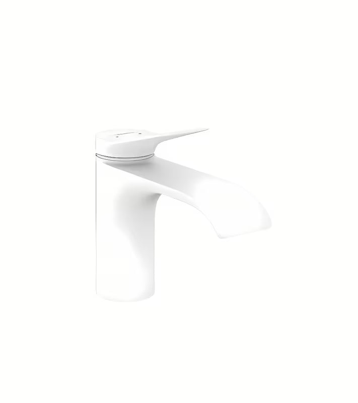 Hansgrohe Vivenis jednouchwytowa bateria umywalkowa w matowej bieli z extra szerokim strumieniem WaterfallStream