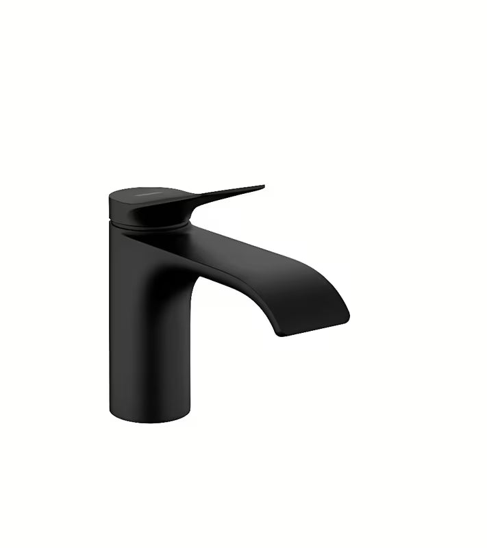 Hansgrohe Vivenis zawór umywalkowy pro do zimnej wody w matowej czerni z bardzo szerokim strumieniem.