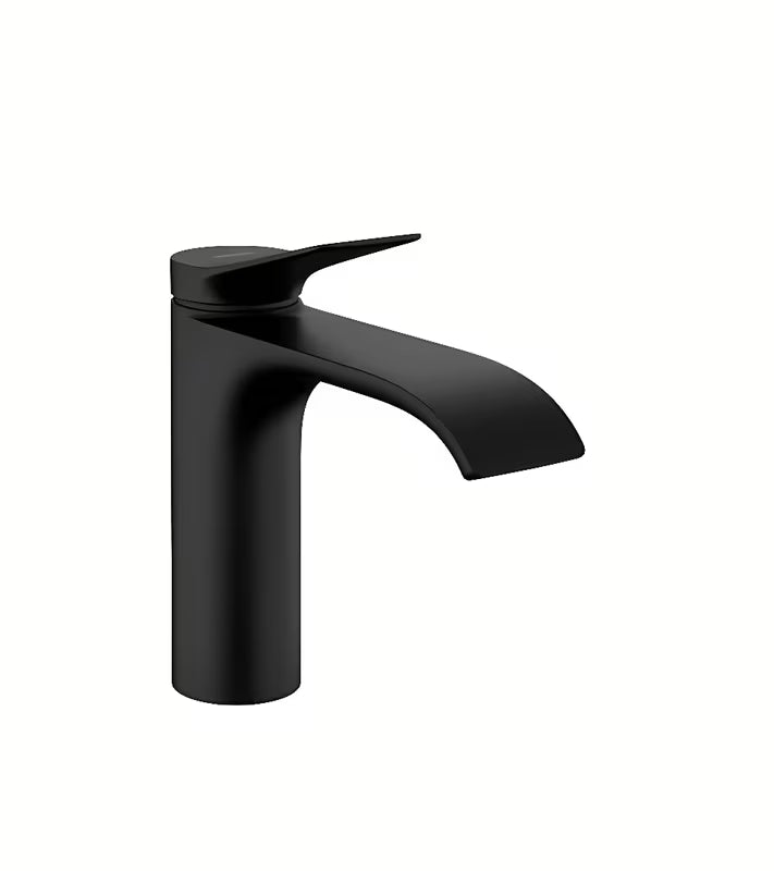 Hansgrohe Vivenis jednouchwytowa bateria umywalkowa w matowej czerni z ekstra szerokim strumieniem WaterfallStream
