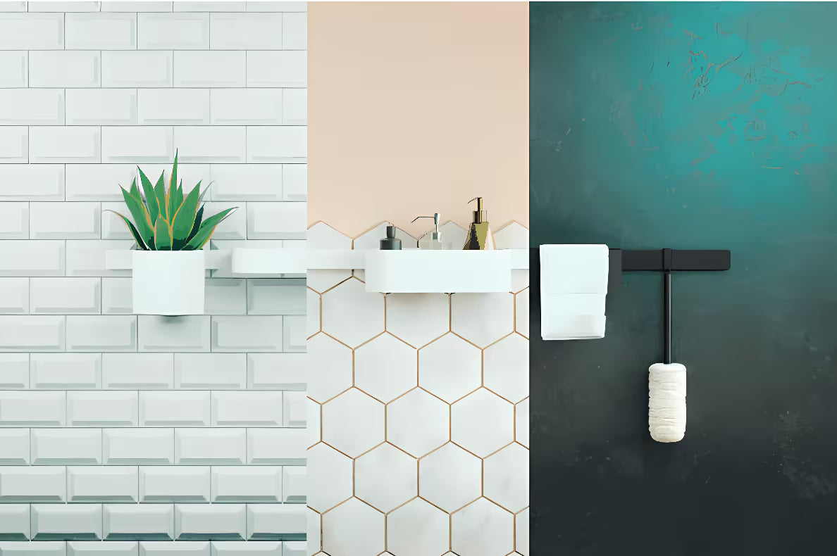 Głęboka półka Hansgrohe wallstoris w matowej bieli pro montaż na drążku ściennym