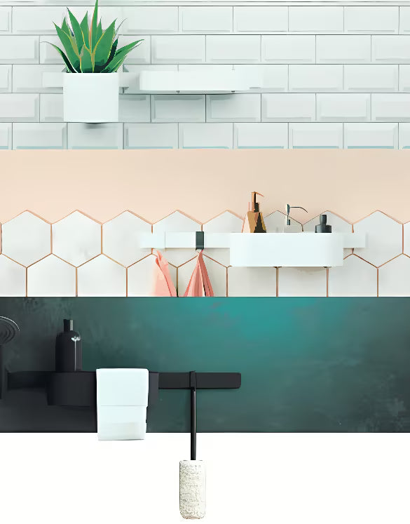 Głęboka półka Hansgrohe wallstoris w matowej bieli pro montaż na drążku ściennym