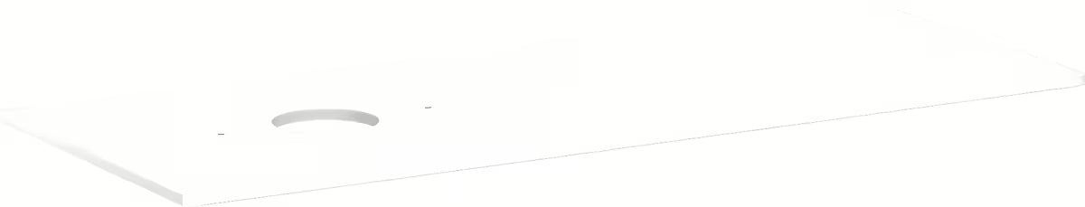 Hansgrohe Xelu Q blat łazienkowy 136 x 55 x 1,6 cm w białym połysku z wycięciem po lewej stronie