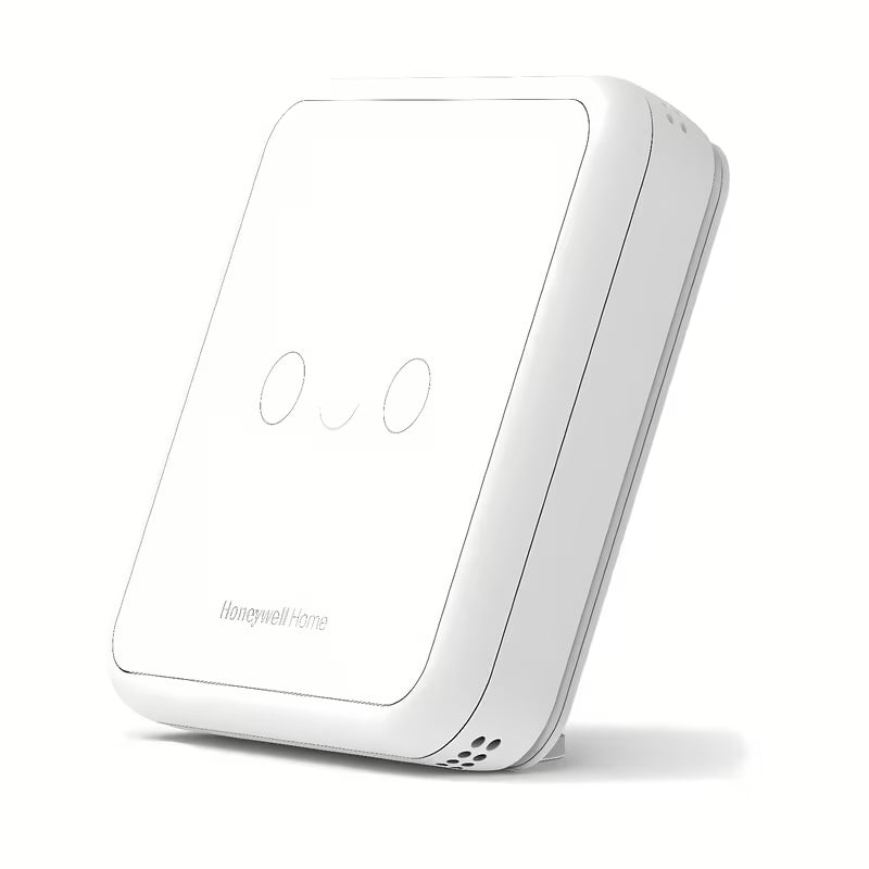 Biały przewodowy termostat pokojowy cyfrowy Honeywell DT4 z wyświetlaczem LED i przyciskami dotykowymi