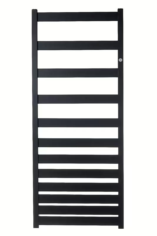 Kombinowany grzejnik łazienkowy Hopa Belti 60x157,3 cm w kolorze czarny mat z podłączeniem środkowym.