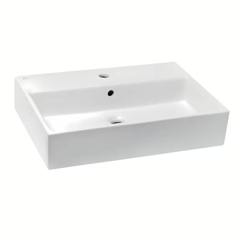 Ceramiczna umywalka wisząca Ideal Standard Strada 70x42 cm w kolorze białym z otworem pro na baterię pośrodku.