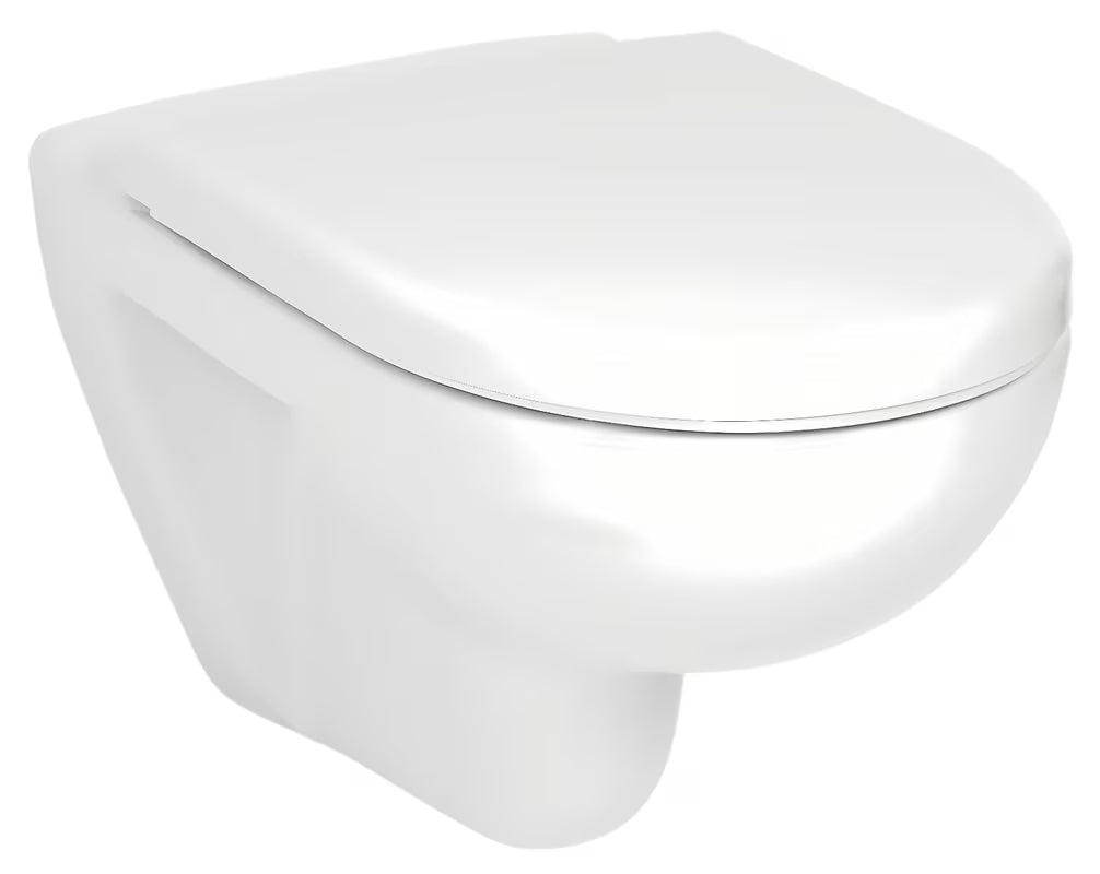 Biała miska WC wisząca Jika Lyra Plus z otwartym kołnierzem spłukującym i gładką ceramiczną powierzchnią.