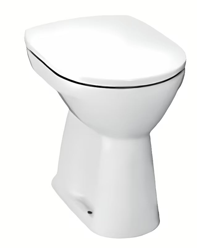 Białe miska WC stojąca Jika Lyra Plus z odpływem pionowym i spłukiwaniem półkowym 3/6 l