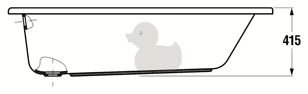 Prostokątna wanna akrylowa Jika Lyra Plus 170 x 70 cm pro do montażu w wersji lewej i prawej