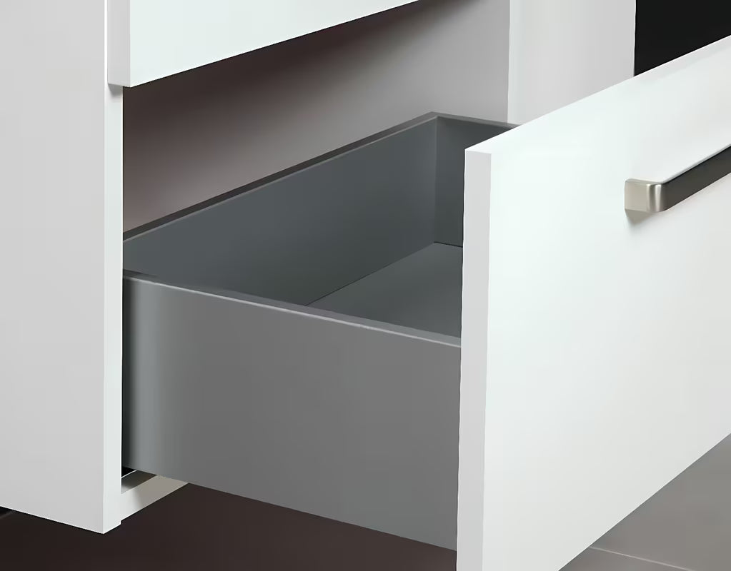 Biała wisząca szafka pod umywalkę Jika Lyra Plus Viva 44x40,1x55 cm z połyskiem na frontach