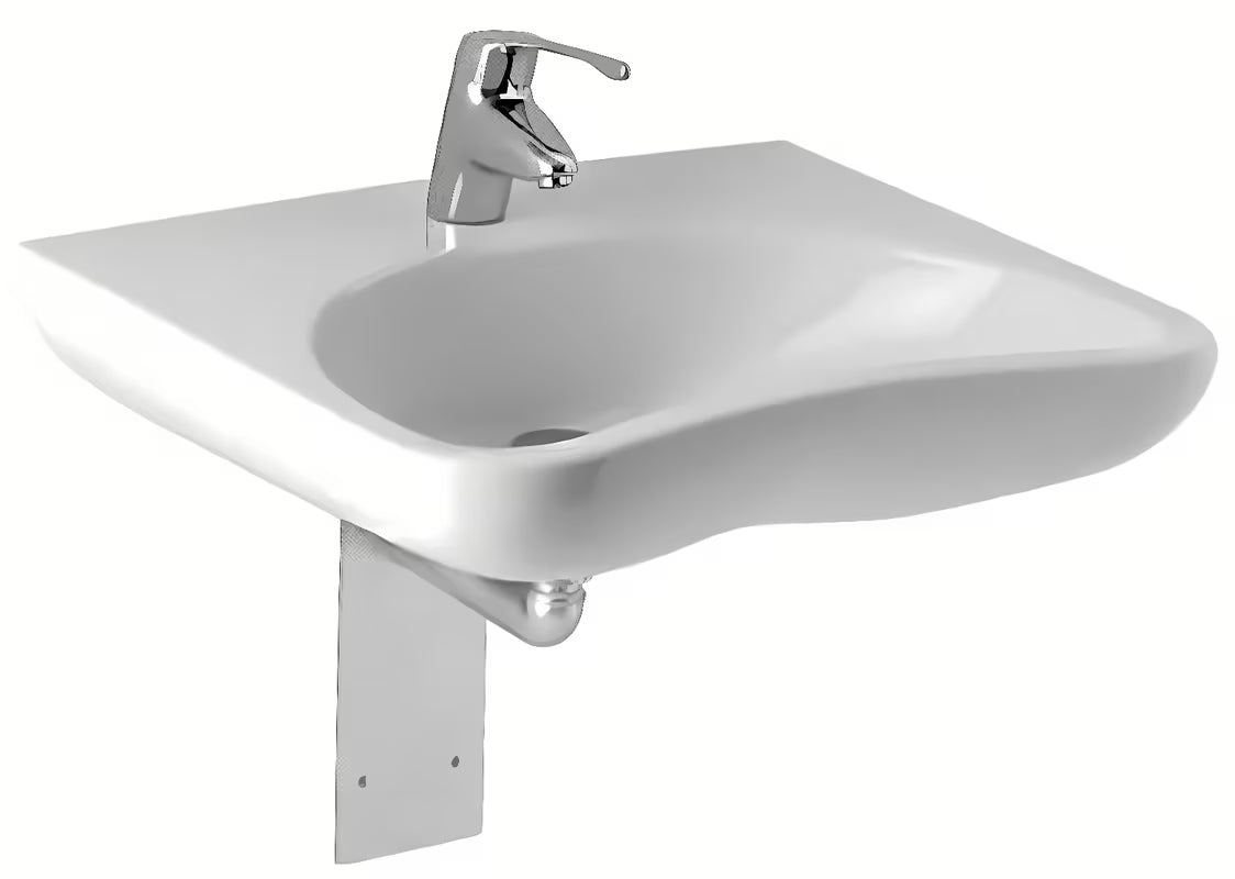 Jika Mio bezprogowe wiszące ceramiczna umywalka biała z otworem pro baterię pośrodku, bez przelewu