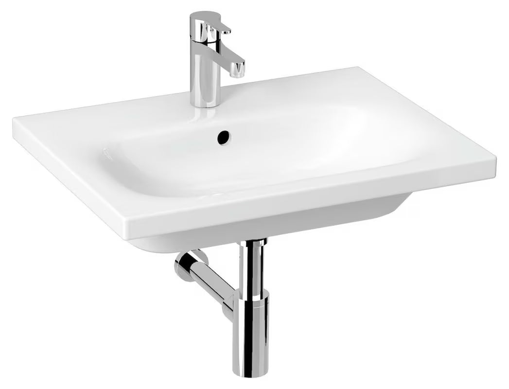 Wiszące ceramiczna umywalka Jika Mio-N 60x45 cm w kolorze białym z otworem pro baterię pośrodku