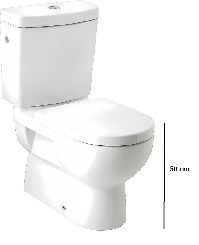 Biały KOMPAKT wc Jika Mio z odpływem VARIO i oszczędnym spłukiwaniem 3/6 l