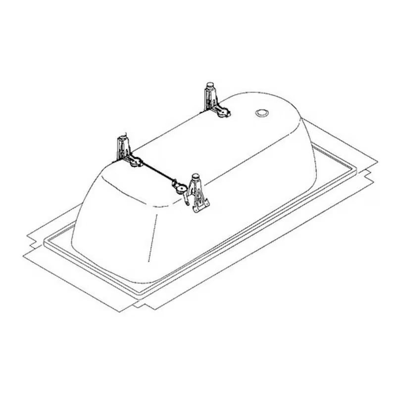 Uniwersalne nogi pod wannę z regulacją wysokości nóżki Kaldewei Installation pro do stabilnego osadzenia wanny.