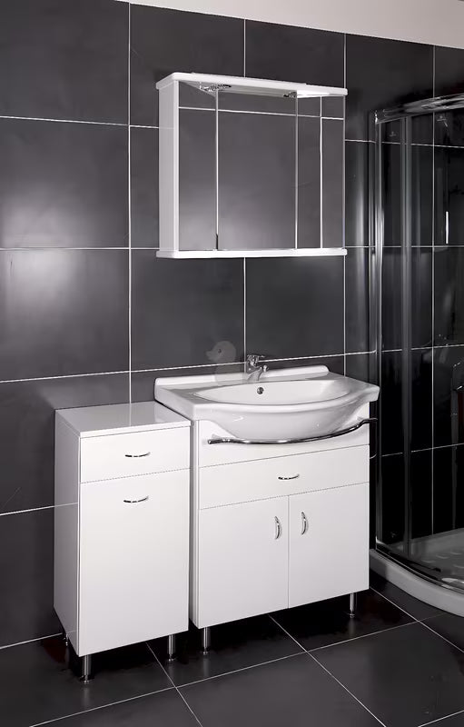 Keramia Pro szafka łazienkowa z ceramiczną umywalką 70x56x85 cm w białym połysku, z nóżkami