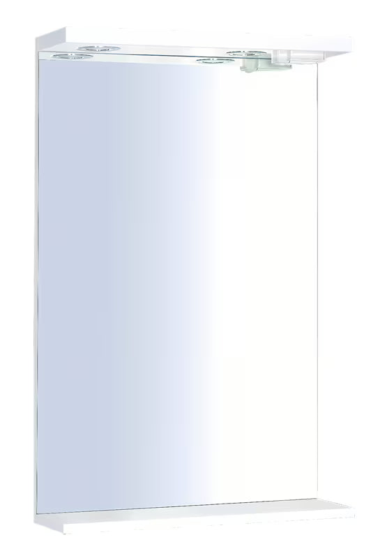 Prostokątne LUSTRO led Keramia Pro 50x80 cm z białą ramą, montaż pionowy, stopień ochrony IP44.