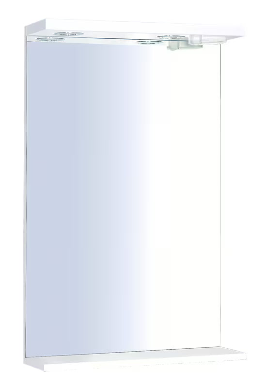 Prostokątne LUSTRO led Keramia Pro 60x80 cm z białą ramą, montaż pionowy.
