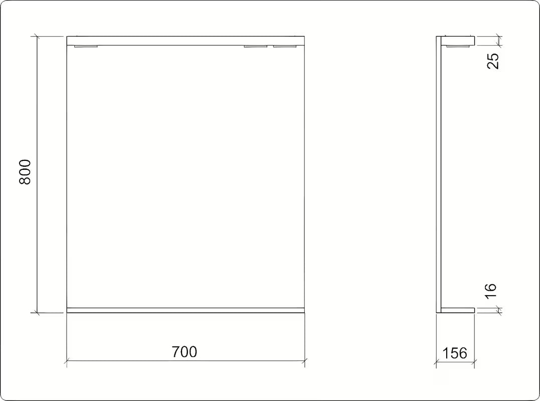 Prostokątne LUSTRO led Keramia Pro 70x80 cm w białej ramie, z klasą szczelności IP44, orientacja pionowa.