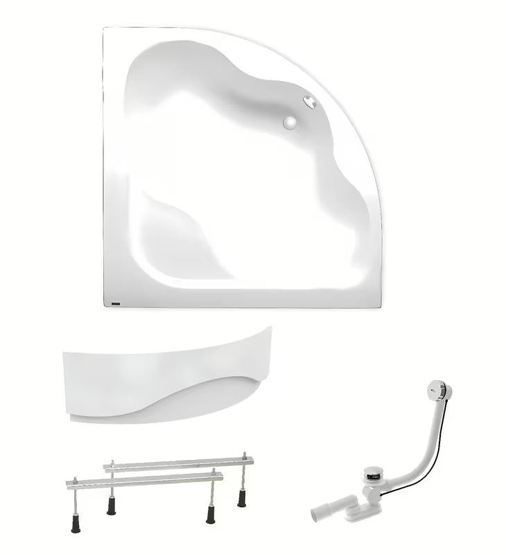 Narożna wanna akrylowa Laguna Syntia Plus 150 x 150 cm pro w wersji lewej i prawej