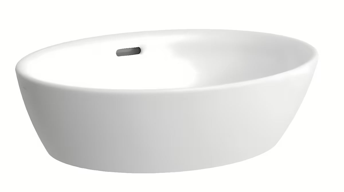 Biała ceramiczna umywalka nablatowa Laufen Pro 52 x 39 cm bez otworu na baterię